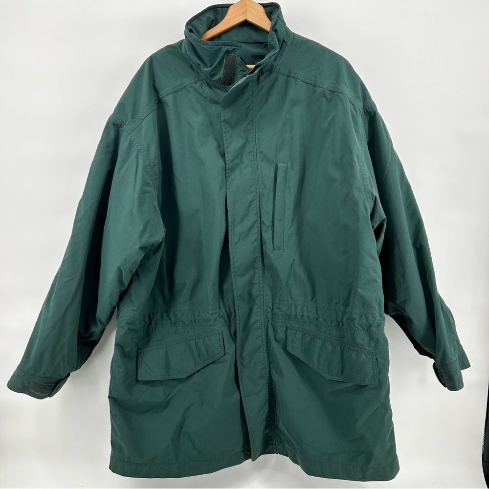 Eddie Bauer Goose Down Parka‎ Mens XL Green Sympatex Jacket Detachable Liner